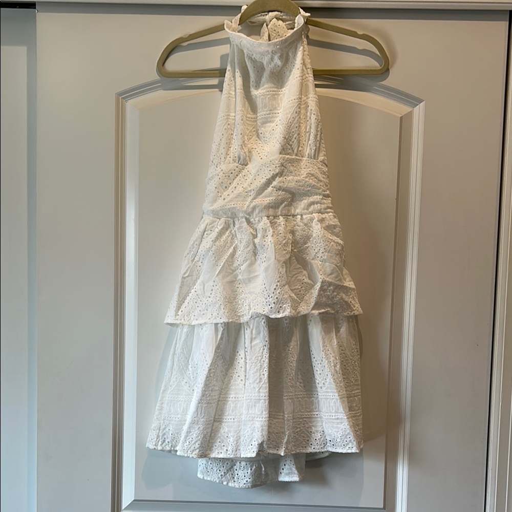 Shein|Womens Elegant White Halter Dress
